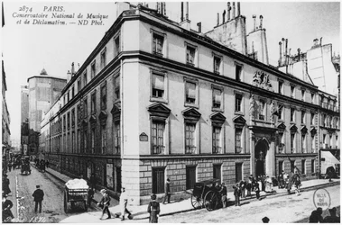 Postkarte mit dem Pariser Konservatorium, 1906